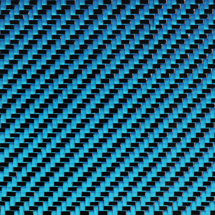 Blue Carbon FIbre Cloth 2/2 Twill Cured Laminate Sample